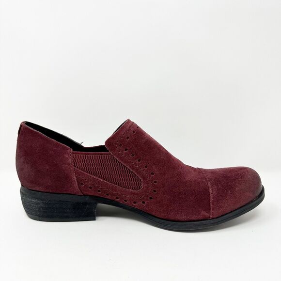 Korks Womens Burgundy Suede Slip-on Loafers Size 7.5M Comfortable Preppy Casual - Picture 10 of 13
